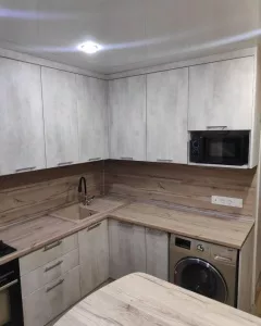 Кухня 960, с полуостровом, серая